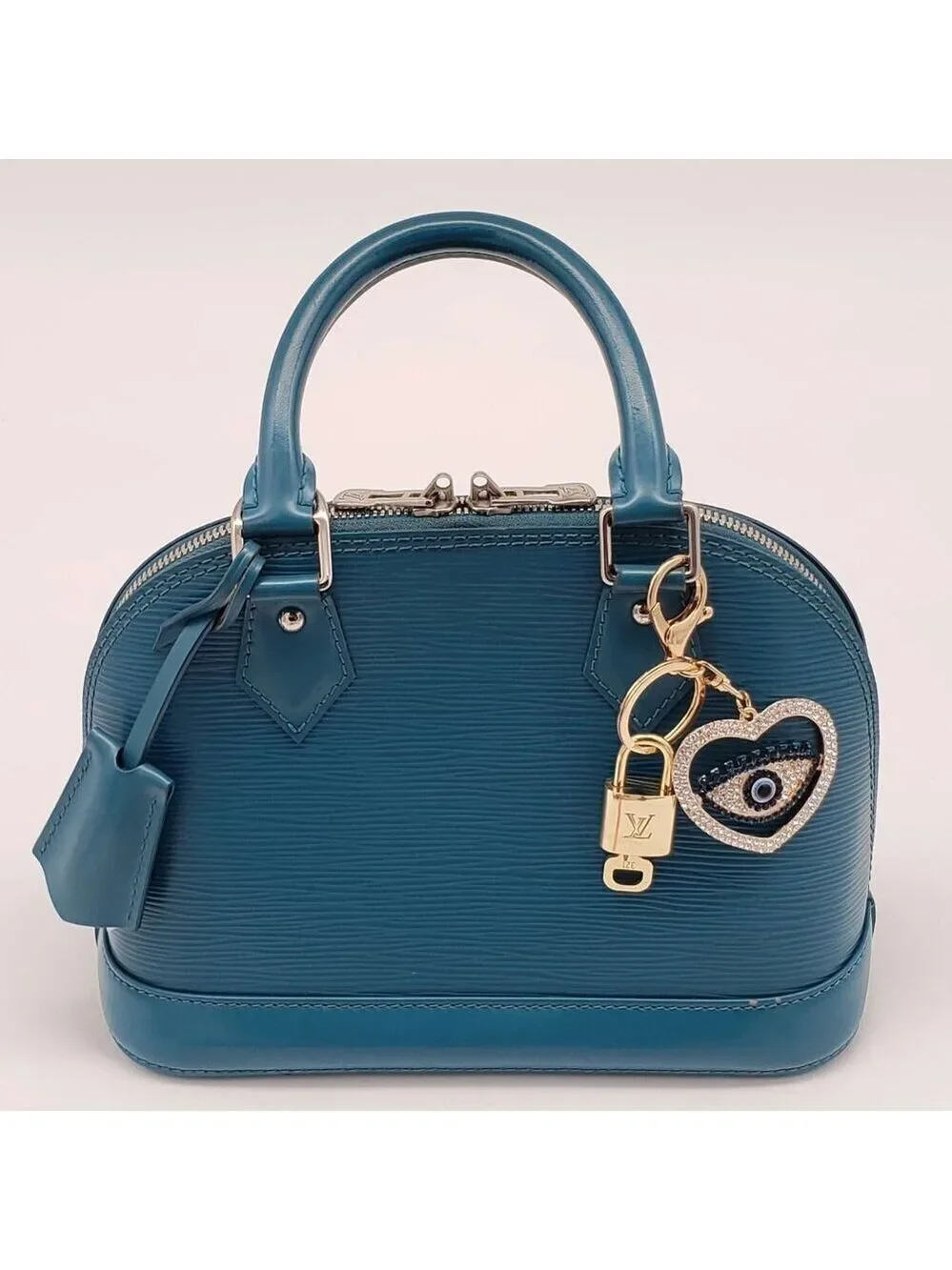 LV Gold Padlock & Key 🔒 Authentic Louis Vuitton Bag Unbranded Evil Eye Charm